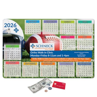 Vynex® Peel&Place® Ultra Thin Removable/Repositionable Calendar Counter Mat-11"x17"x.015"